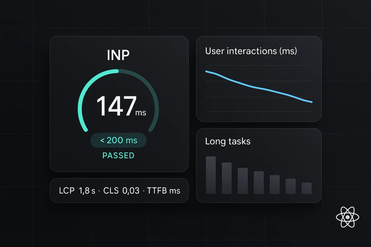 Dashboard optimisation INP - Core Web Vitals performance audit